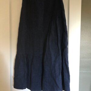 Nygardsanna Indigo Linen Maxi Peasant Skirt